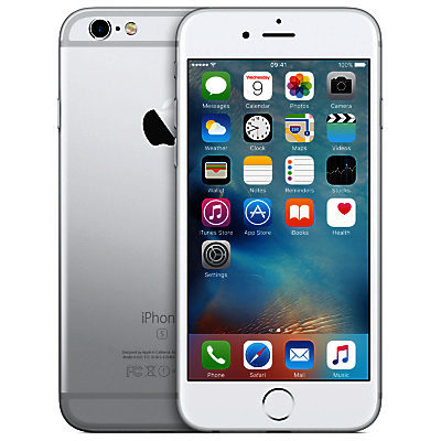 Apple iPhone 6s, iOS, 4.7 , 4G LTE, SIM Free, 16GB Silver